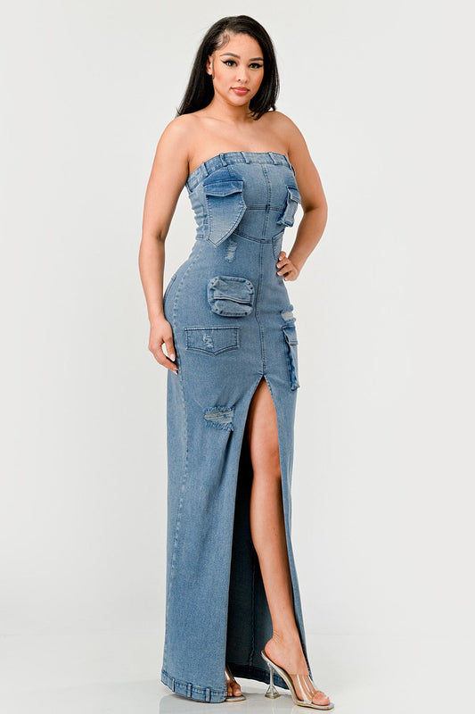 Urban Chic Denim Maxi Gown