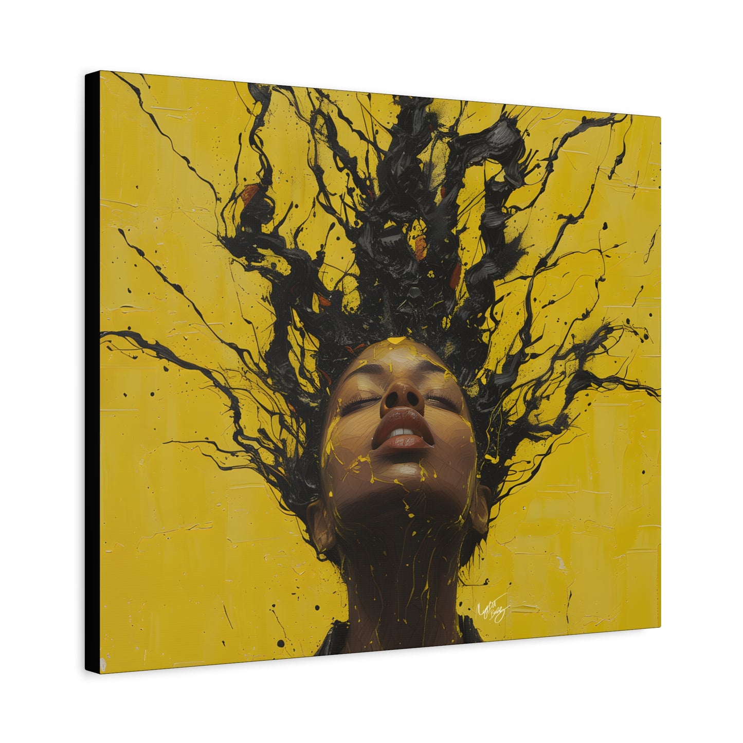 Hype Afrocentric Black Woman Art Canvas Wall Print