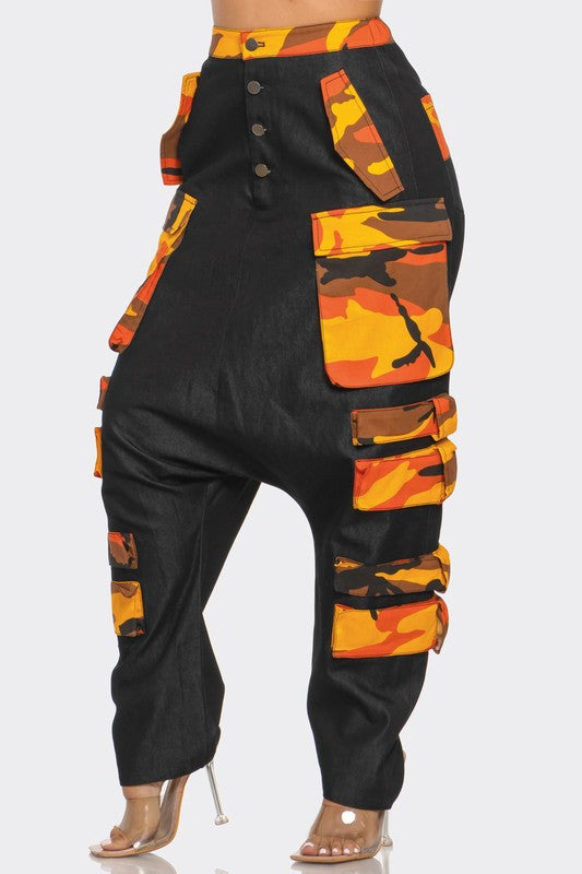 Trendy Urban Camouflage Cargo Drop-Crotch Harem Style Pants - Xtreme Shopper