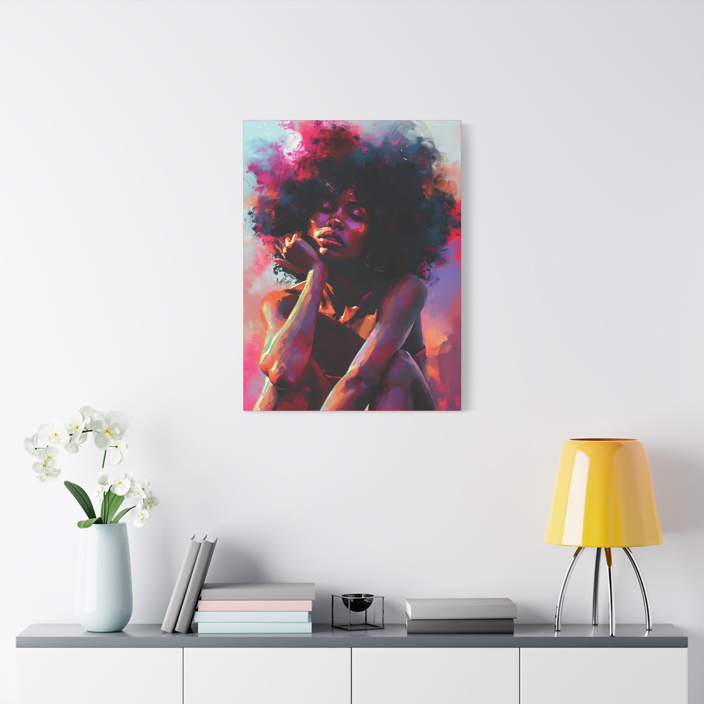 Lord Not Today Afrocentric Black Woman Abstract Art Canvas Wall Print