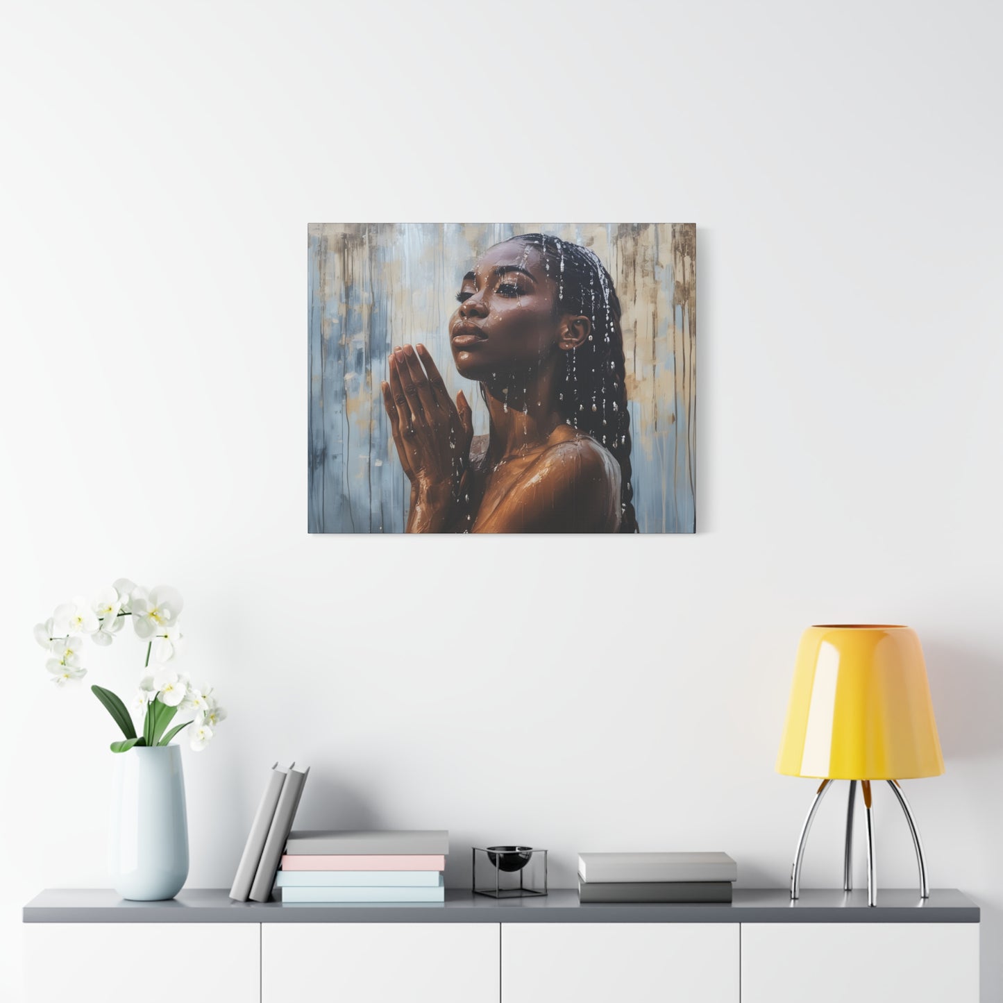 Naturally Peaceful Afrocentric Black Woman Art Canvas Wall Print