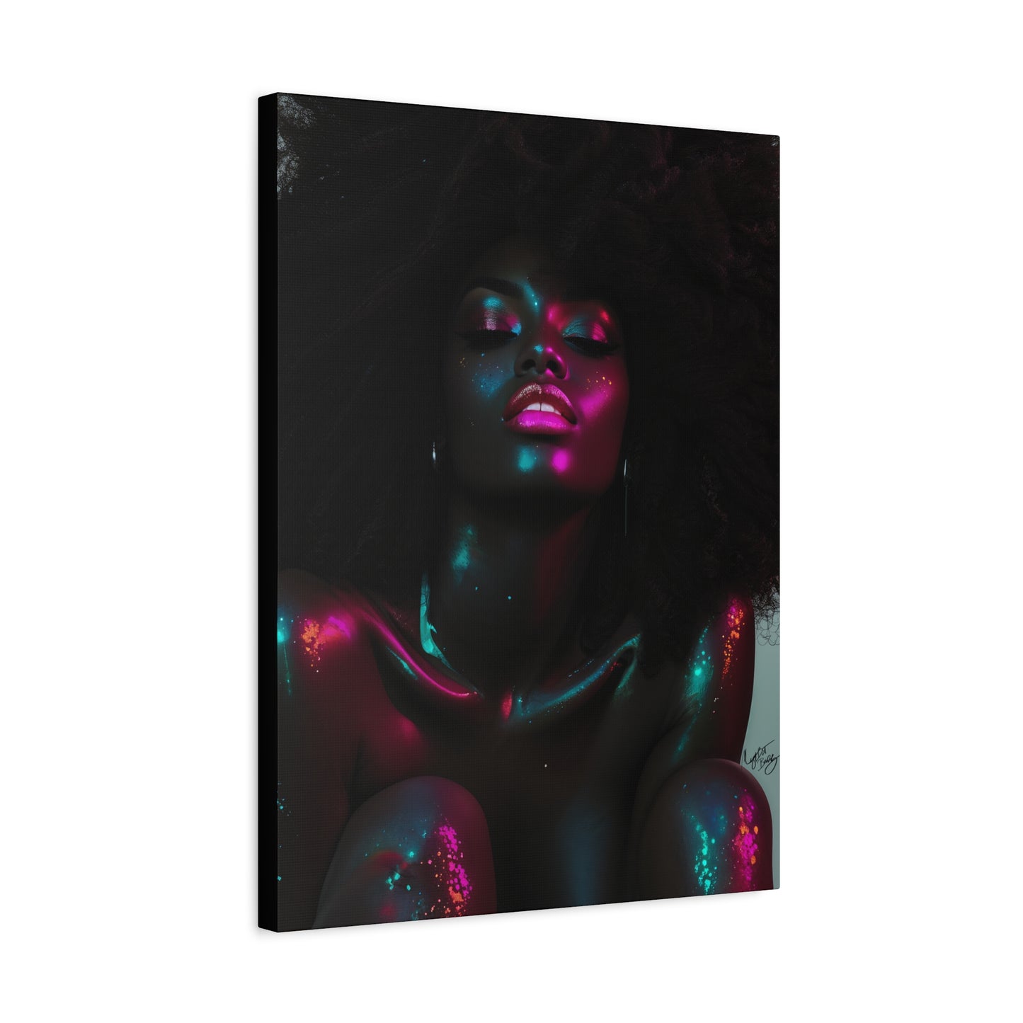 Sometimes It's A Little Hot Afrocentric Black Woman Art Canvas Wall Print