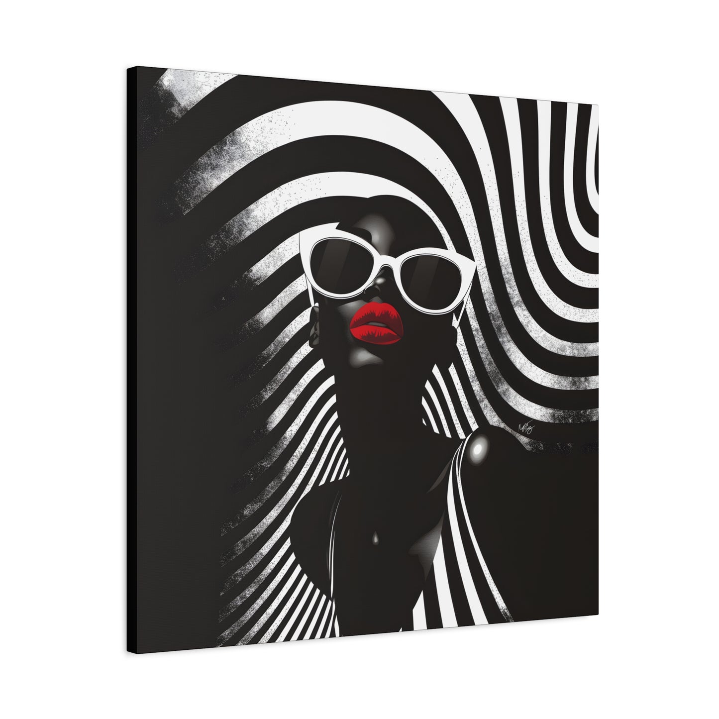 Beauty In Black And White Afrocentric Black Woman Art Canvas Wall Print