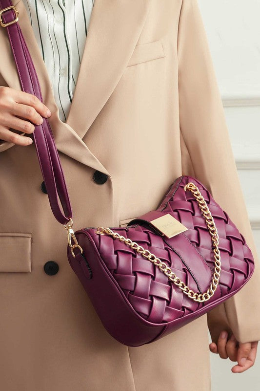 MKF Solari Braided Chain Vegan Leather Shoulder Bag by Mia K - Xtreme Shopper