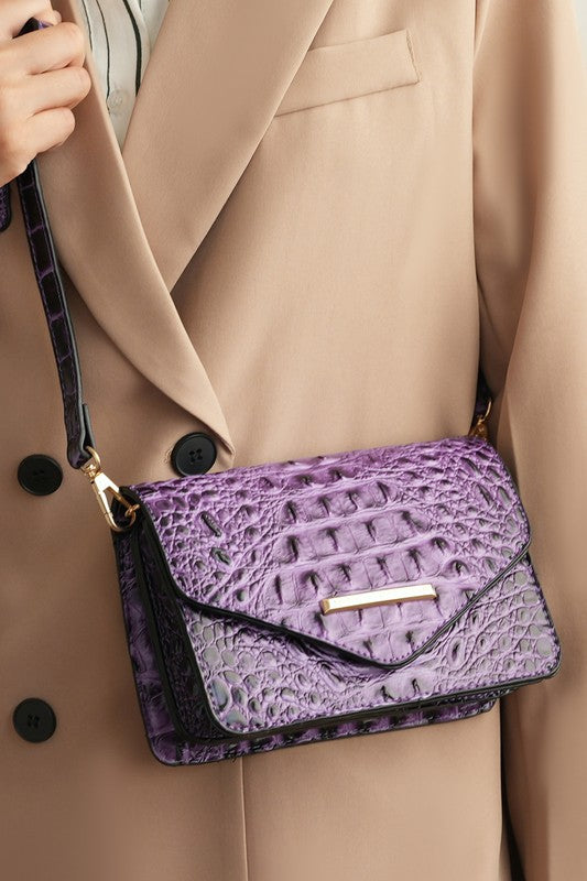 MKF Vanta Vegan Leather Croc-Embossed Saddle Bag by Mia K - Xtreme Shopper