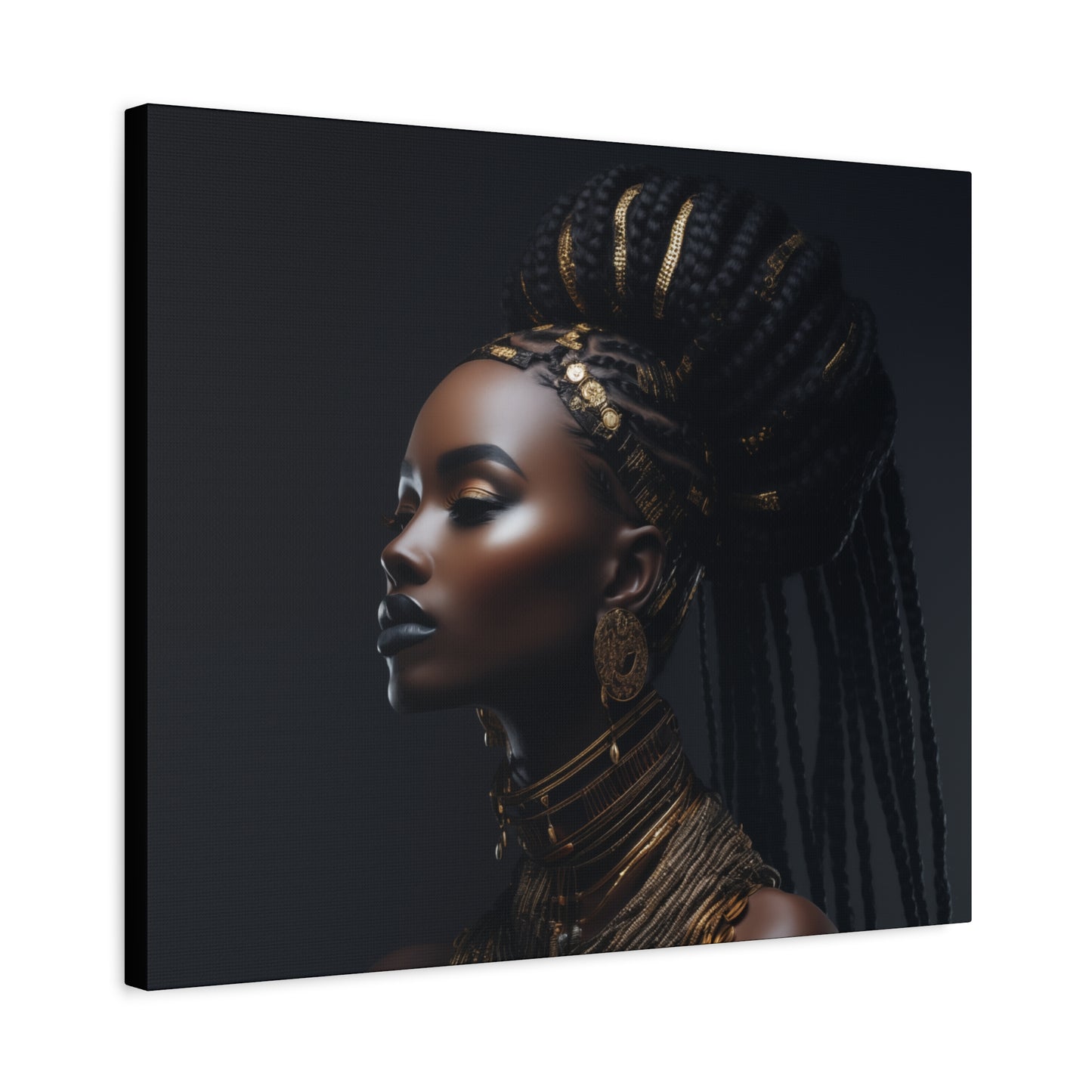 Hair Goals Afrocentric Black Woman Art Canvas Wall Print