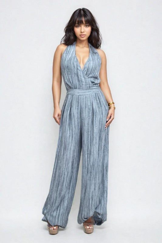 Skyline Halter Evening Jumpsuit - Xtreme Shopper