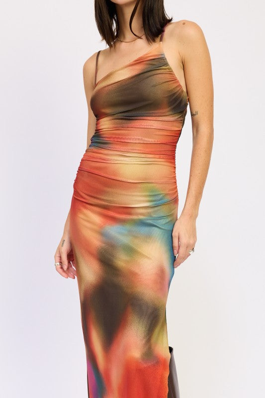Trendy Ombre One Shoulder Party Maxi Dress - Xtreme Shopper