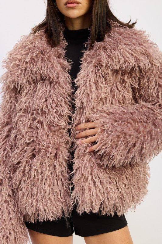 Trendy Shaggy Faux Fur Jacket - Xtreme Shopper