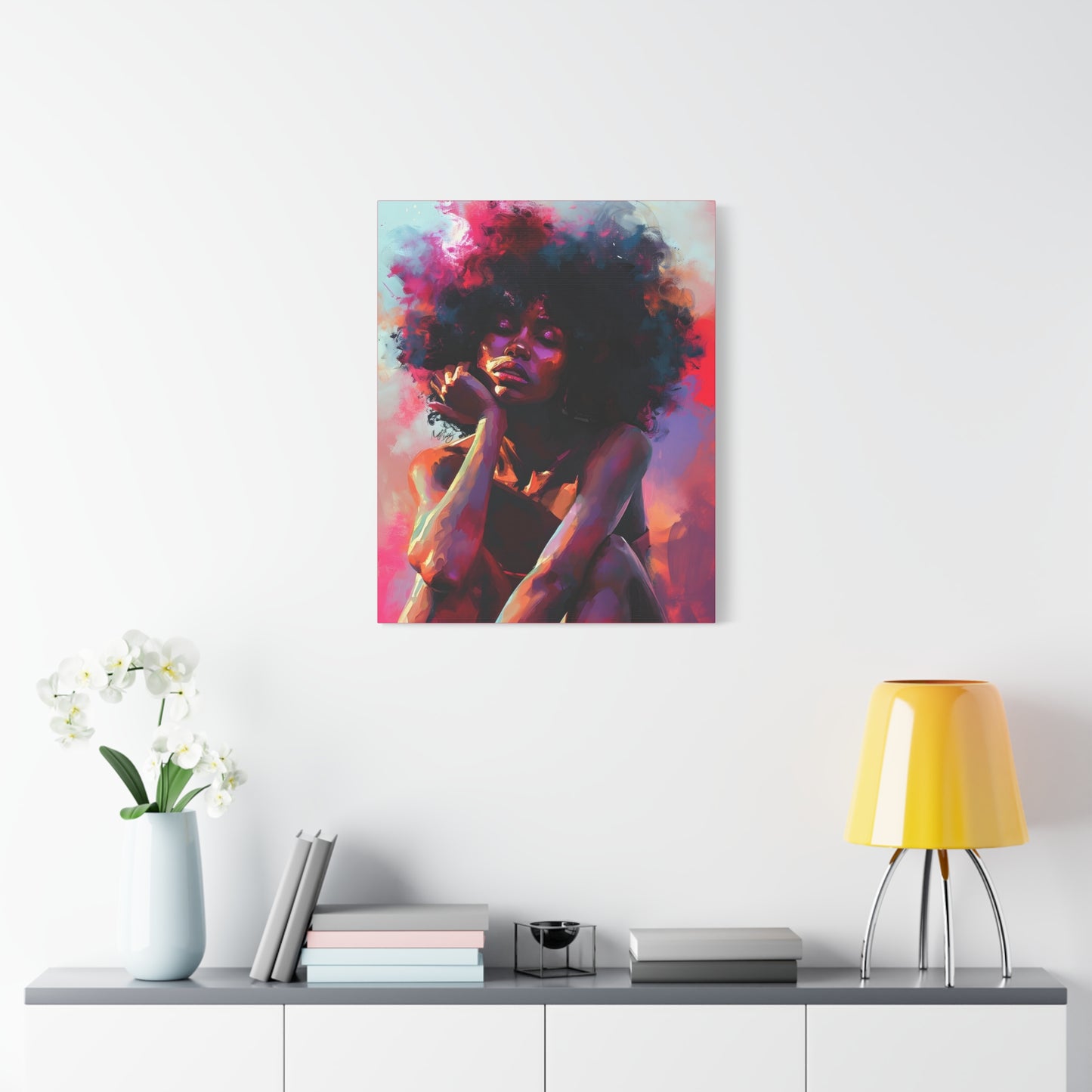 Lord Not Today Afrocentric Black Woman Abstract Art Canvas Wall Print