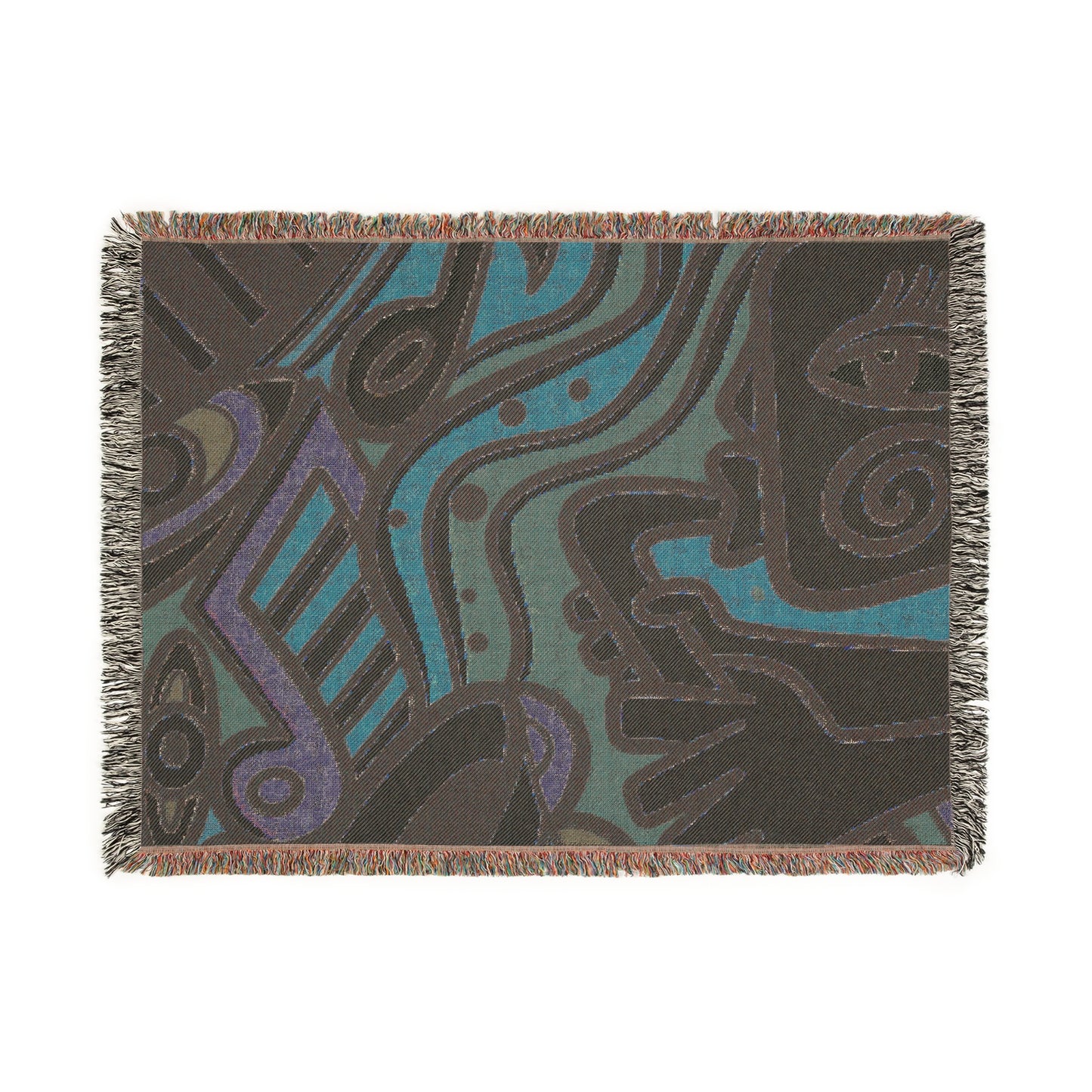 A Little Jazzy Abstract Art Woven Throw Blanket