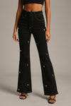 Bootcut Jeans with Gold Gem Studs - Xtreme Shopper