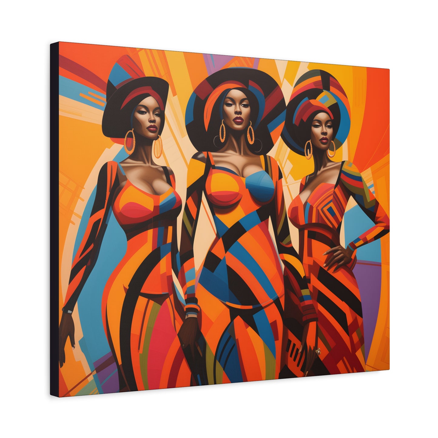 The Sisters Afrocentric Abstract Fantasy Black Woman Art Canvas Wall Print