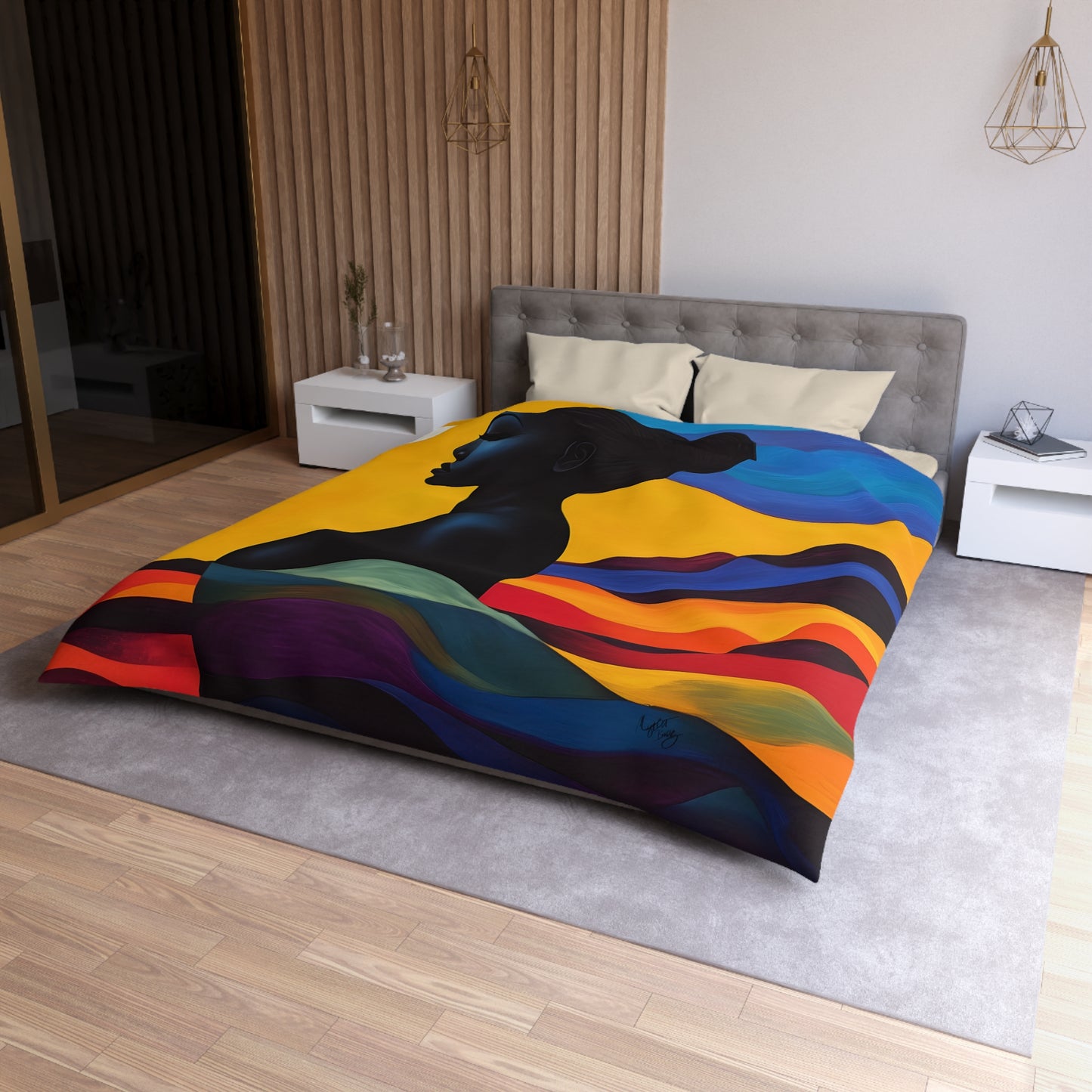 Bohemian Sunset Microfiber Duvet Cover | Vibrant Home Decor, Bedroom Makeover, Gift for Her, Cozy Bedding, Artistic Bed Linen