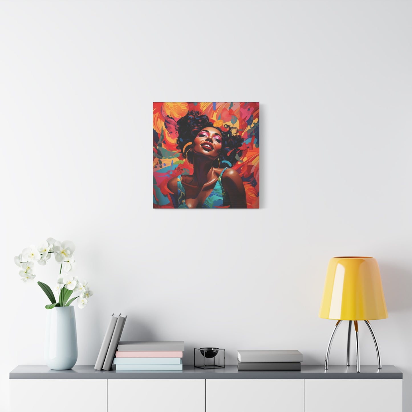 I Am The Embodiment Of Black Joy Afrocentric Black Woman Abstract Art Canvas Wall Print