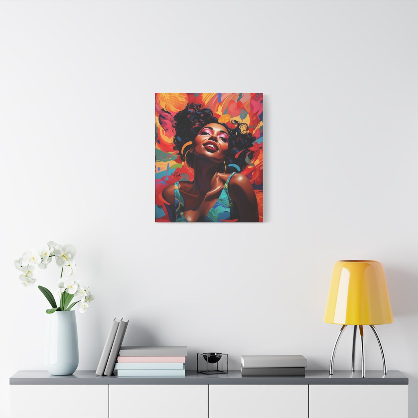 I Am The Embodiment Of Black Joy Afrocentric Black Woman Abstract Art Canvas Wall Print
