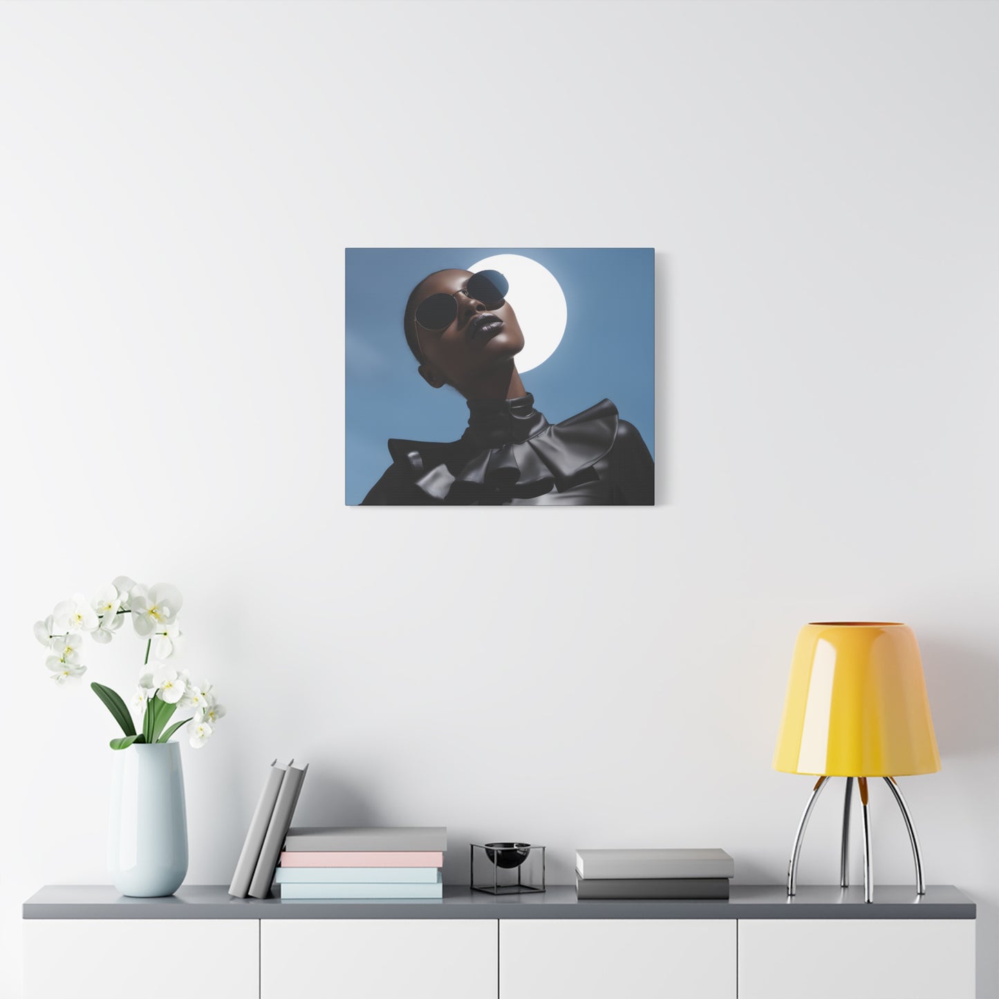 Moonstruck Afrocentric Black Woman Abstract Art Canvas Wall Print
