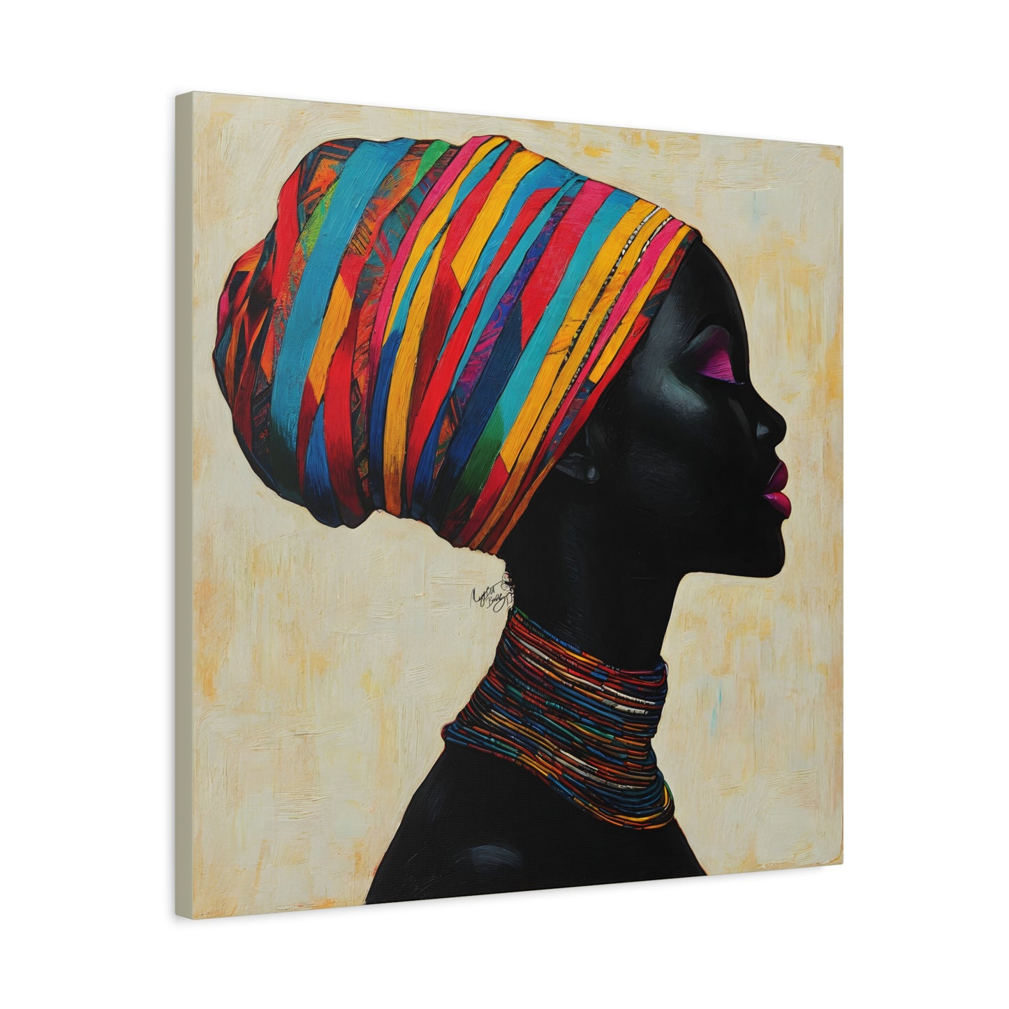 Regal Thoughts Afrocentric Black Woman Art Canvas Wall Print