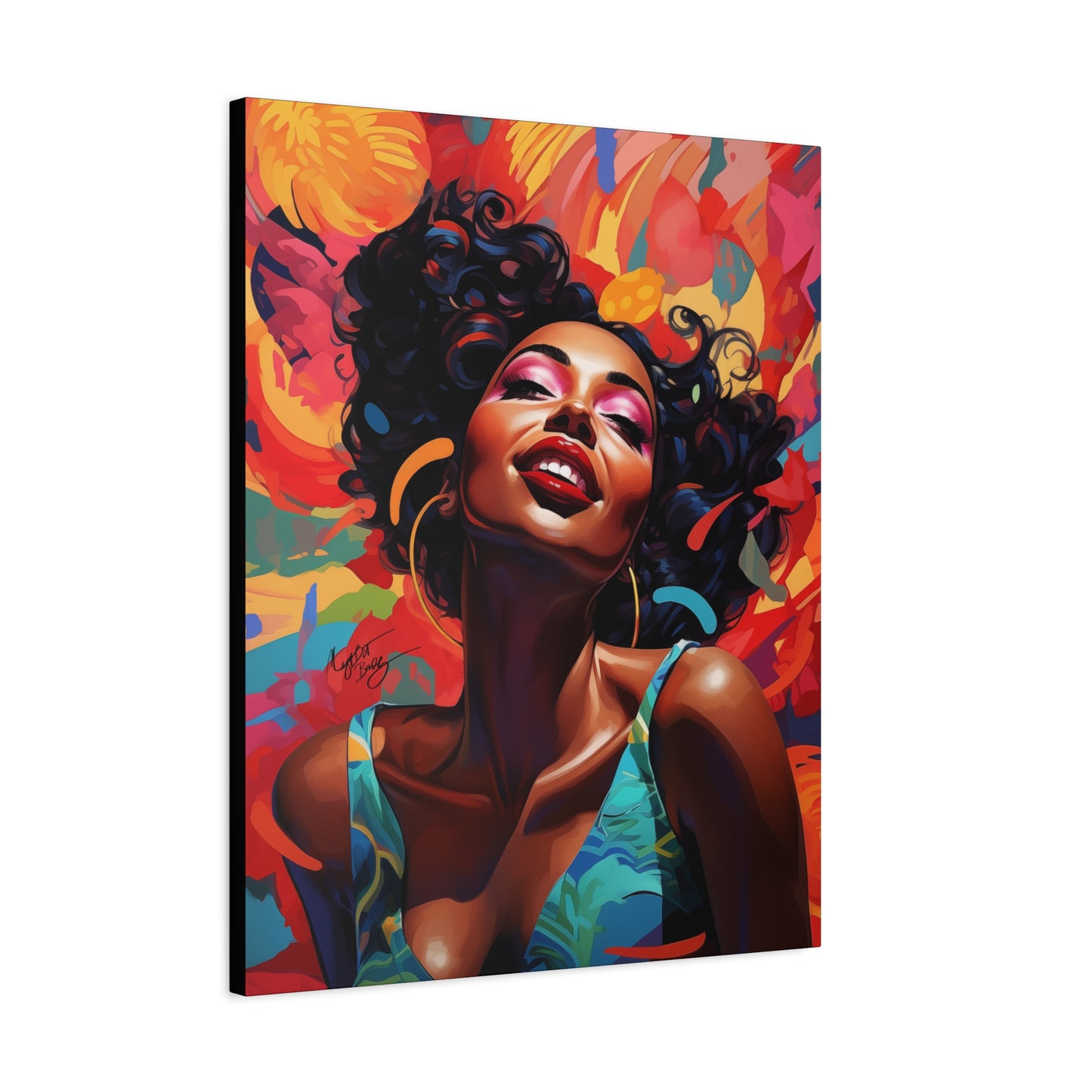 I Am The Embodiment Of Black Joy Afrocentric Black Woman Abstract Art Canvas Wall Print
