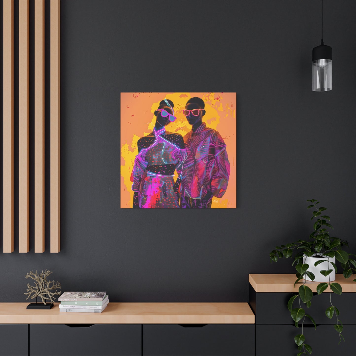 You Know We're Fly Afrocentric Black Abstract Art Canvas Wall Print