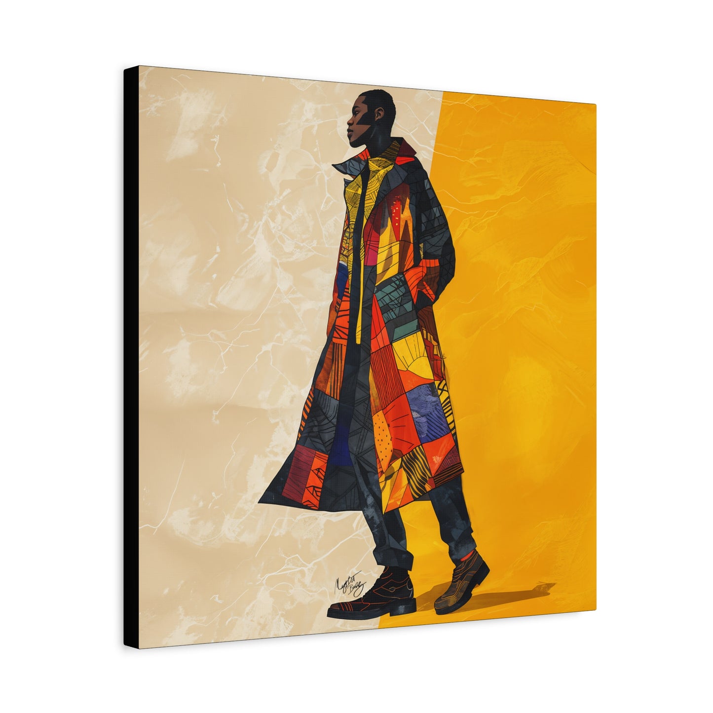 I Am Fashion Forward Afrocentric Black Man Abstract Art Canvas Wall Print