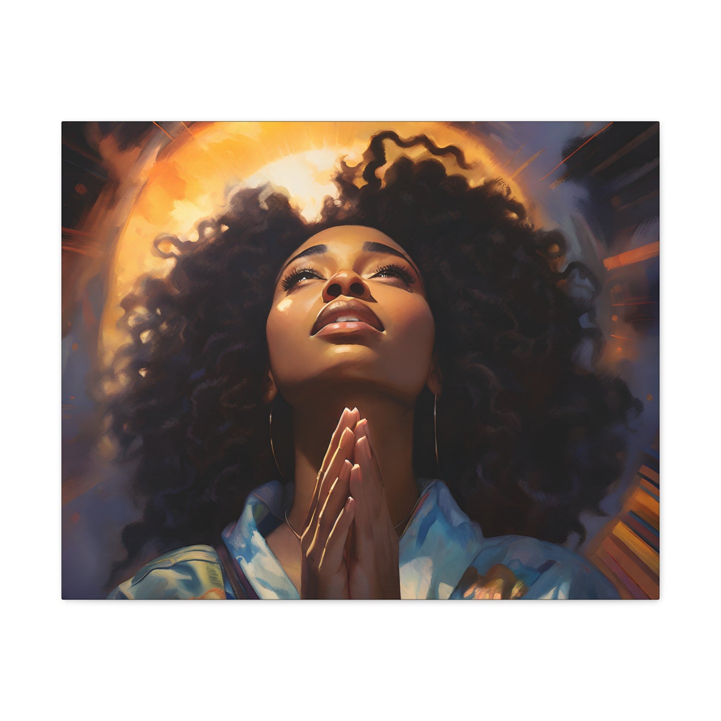 Please Deliver Me Peace The Moment Afrocentric Black Woman Spiritual Art Canvas Wall Print