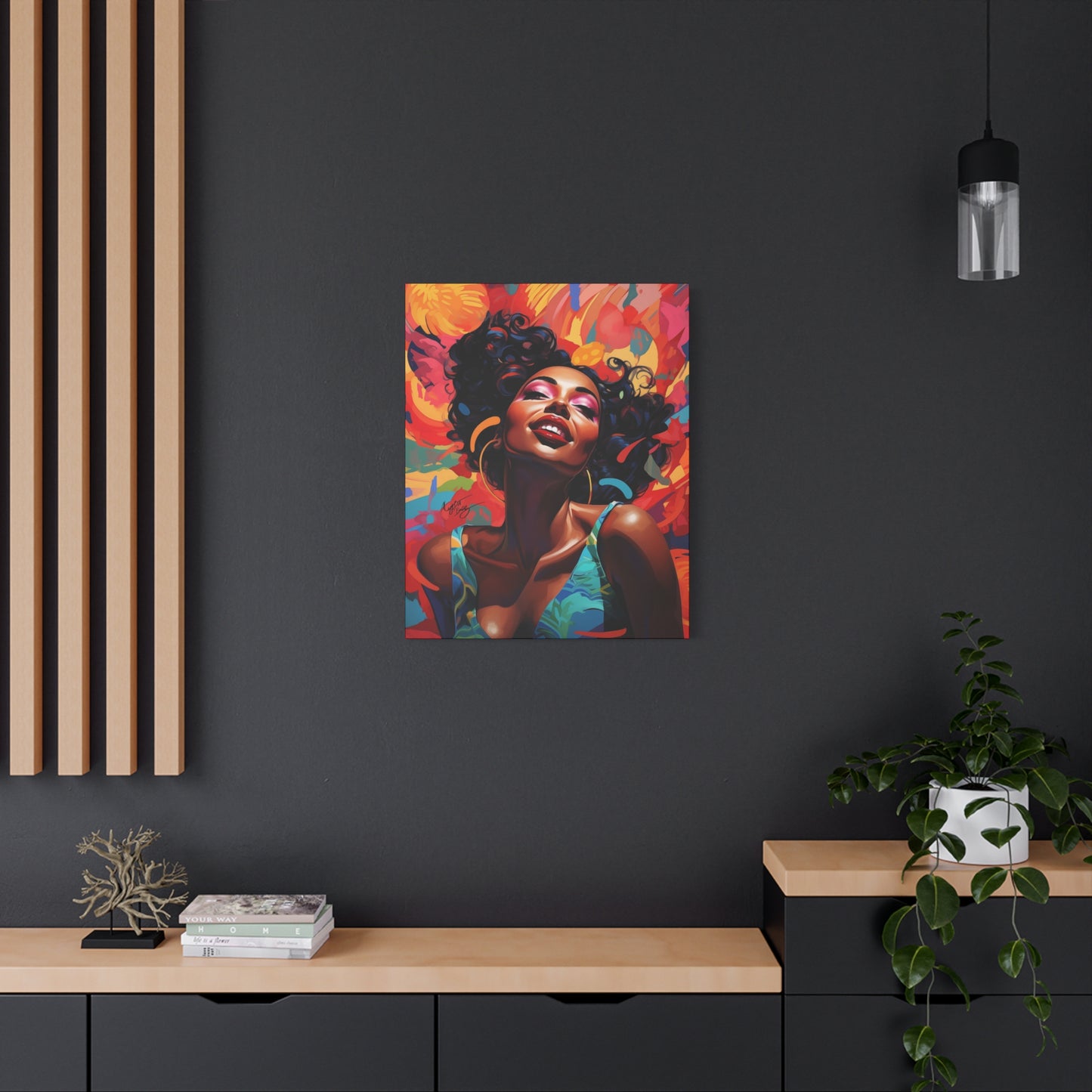 I Am The Embodiment Of Black Joy Afrocentric Black Woman Abstract Art Canvas Wall Print