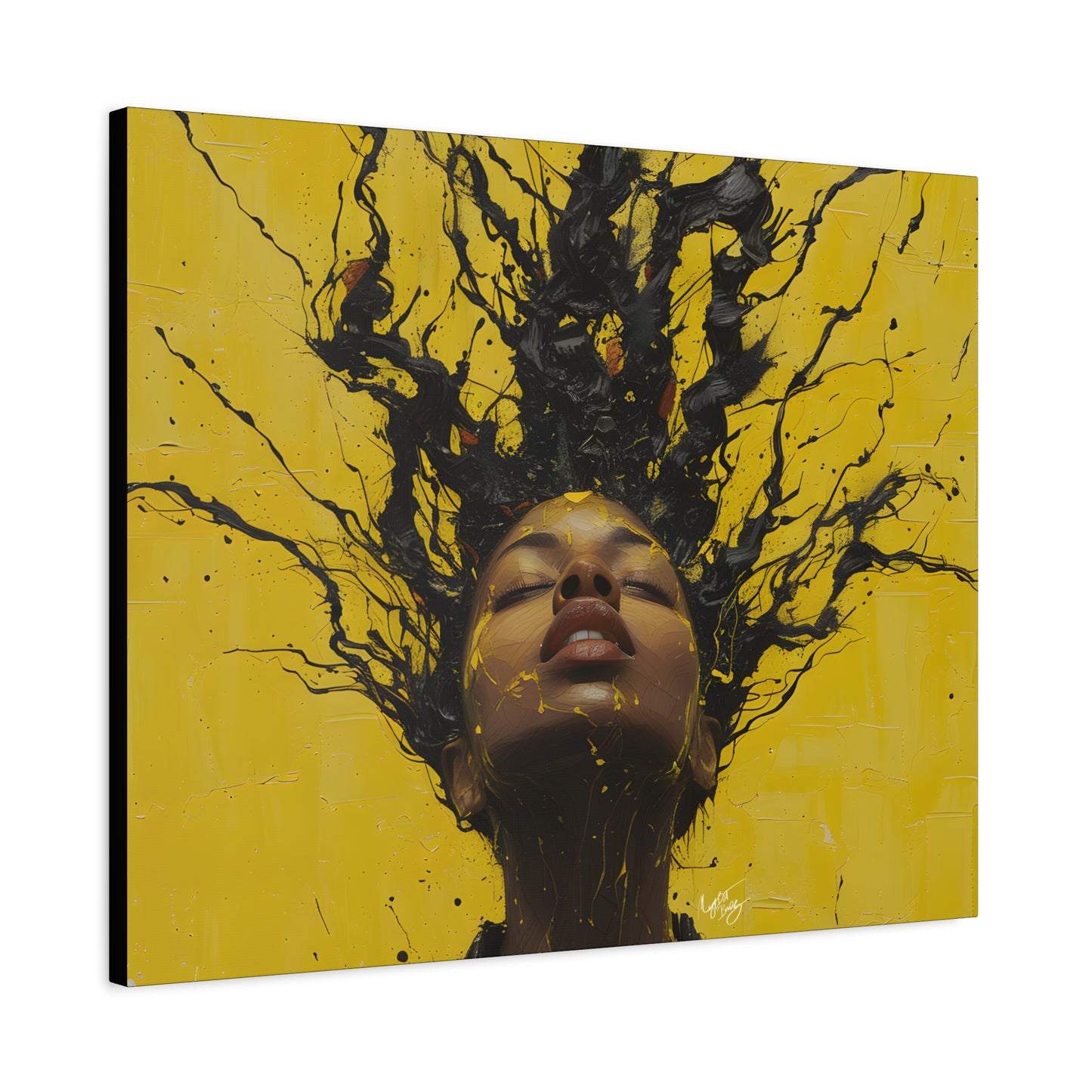 Hype Afrocentric Black Woman Art Canvas Wall Print