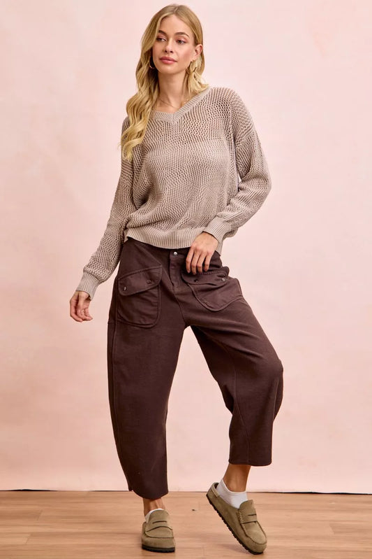 BiBi Boho Washed Terry Pants with Pockets - Xtreme Shopper