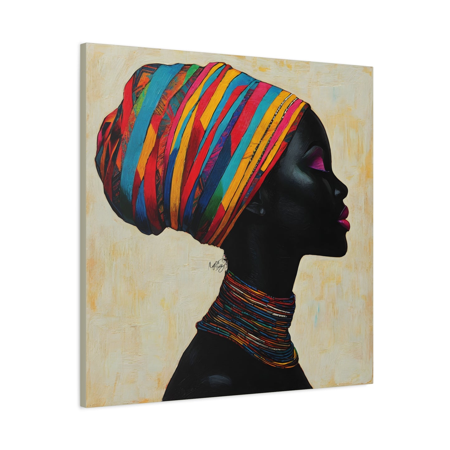 Regal Thoughts Afrocentric Black Woman Art Canvas Wall Print