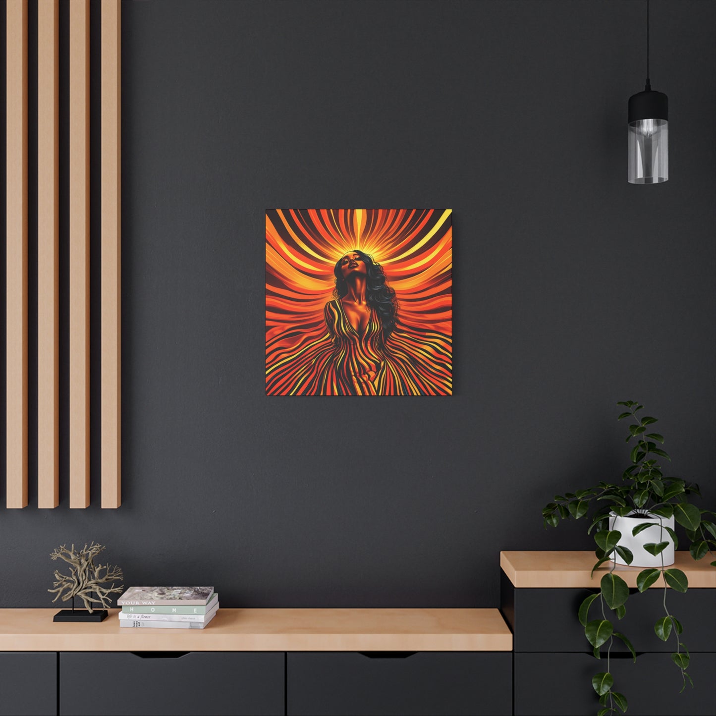 Autumn Rises Black Woman Art Canvas Wall Print