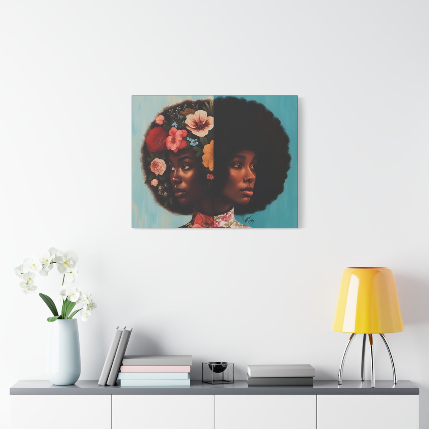 Duality Afrocentric Black Woman Art Canvas Wall Print