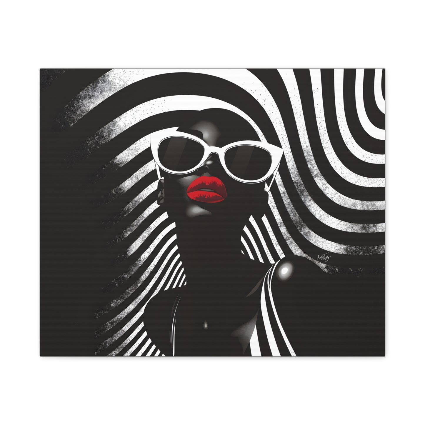 Beauty In Black And White Afrocentric Black Woman Art Canvas Wall Print