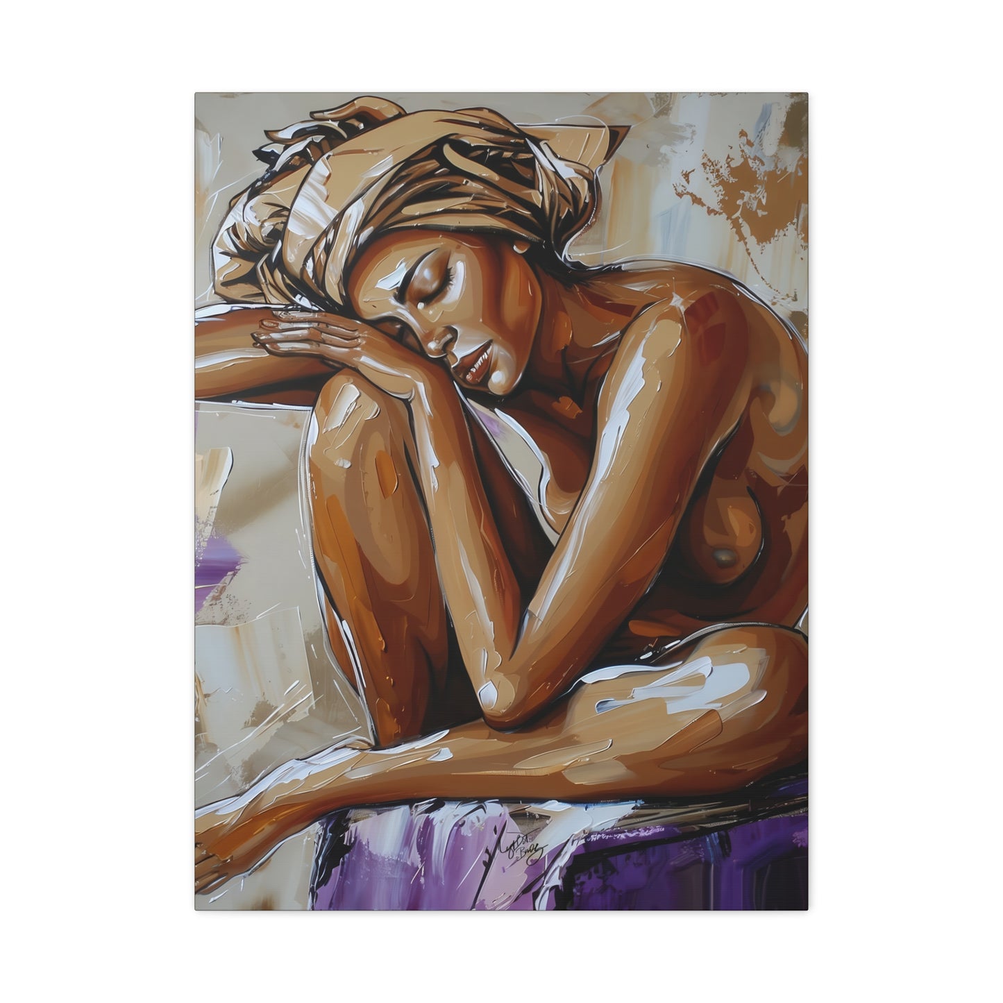 Home Alone Black Woman Art Canvas Wall Print