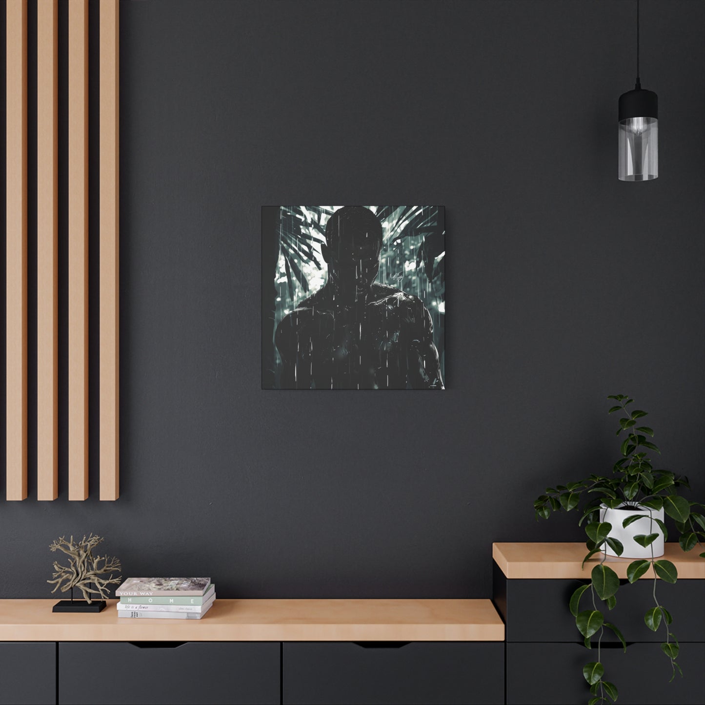 Rainy Days Aren't That Bad Afrocentric Black Man Art Canvas Wall Print