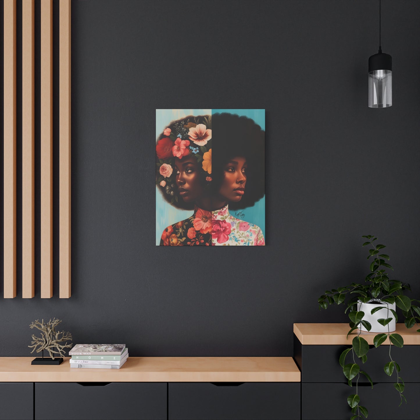 Duality Afrocentric Black Woman Art Canvas Wall Print
