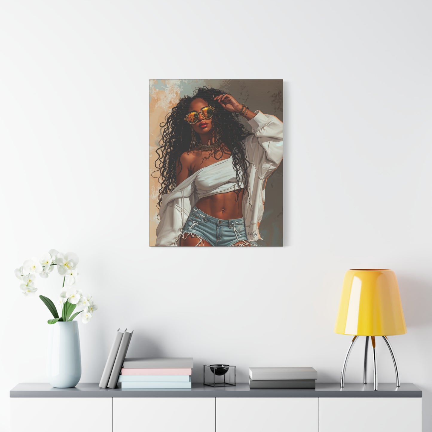 Never Let Them See You Sweat Afrocentric Black Woman Art Canvas Wall Print