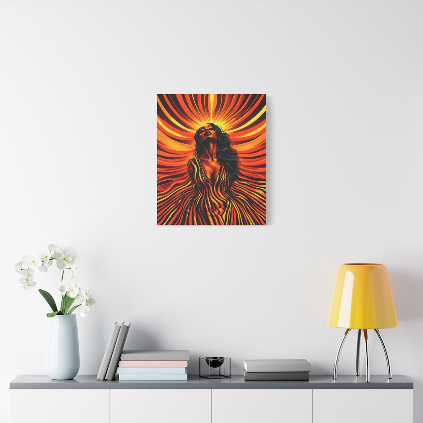 Autumn Rises Black Woman Art Canvas Wall Print