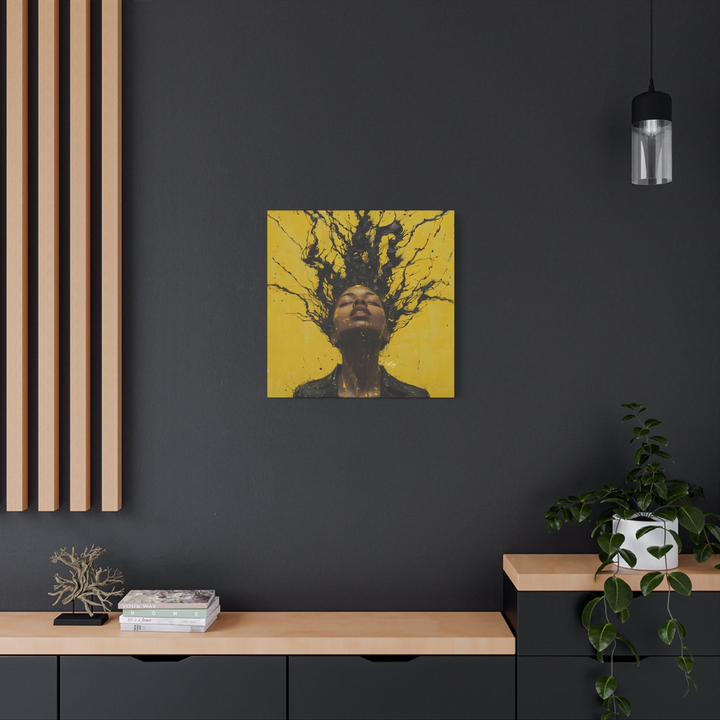 Hype Afrocentric Black Woman Art Canvas Wall Print