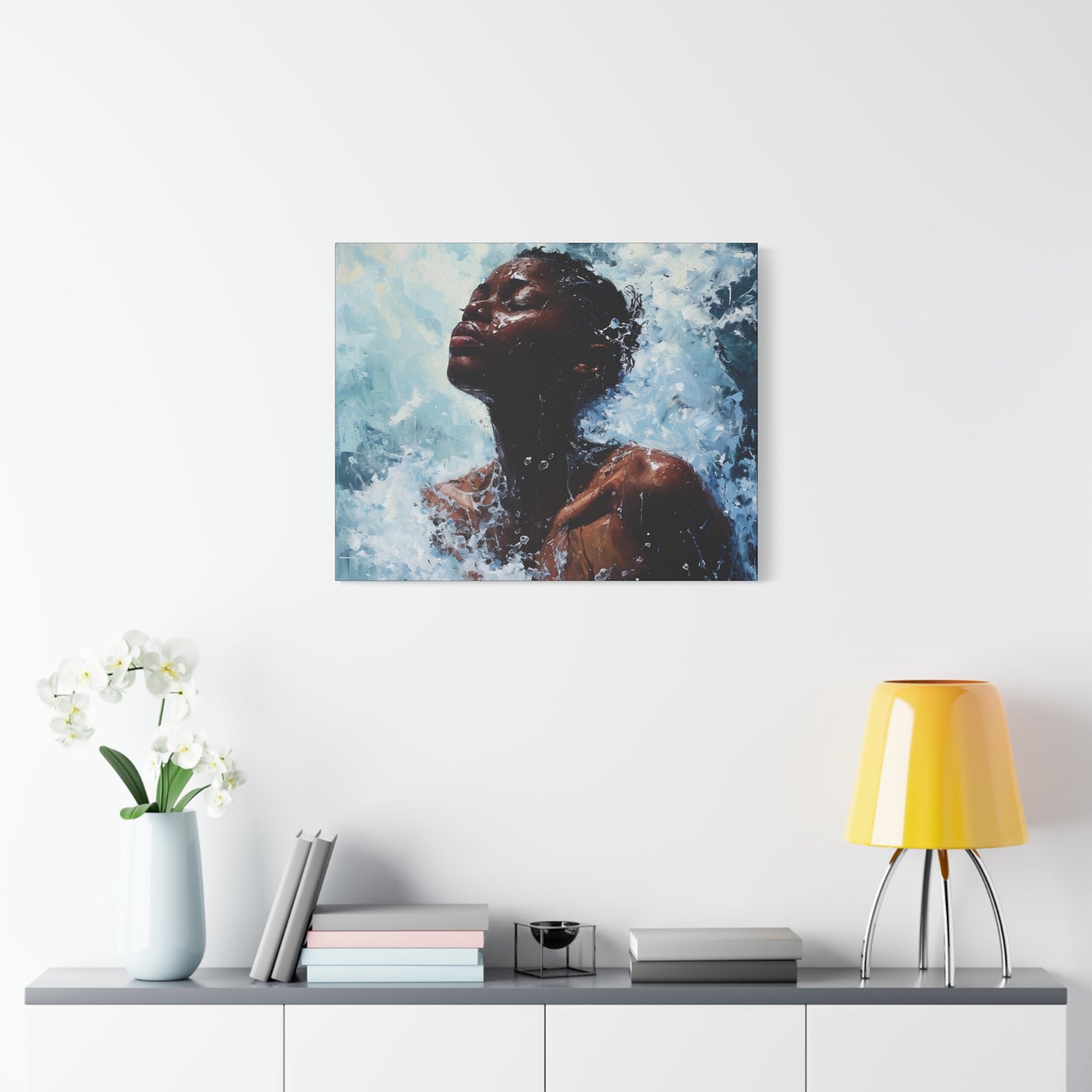 Refreshed Afrocentric Black Woman Art Canvas Wall Print