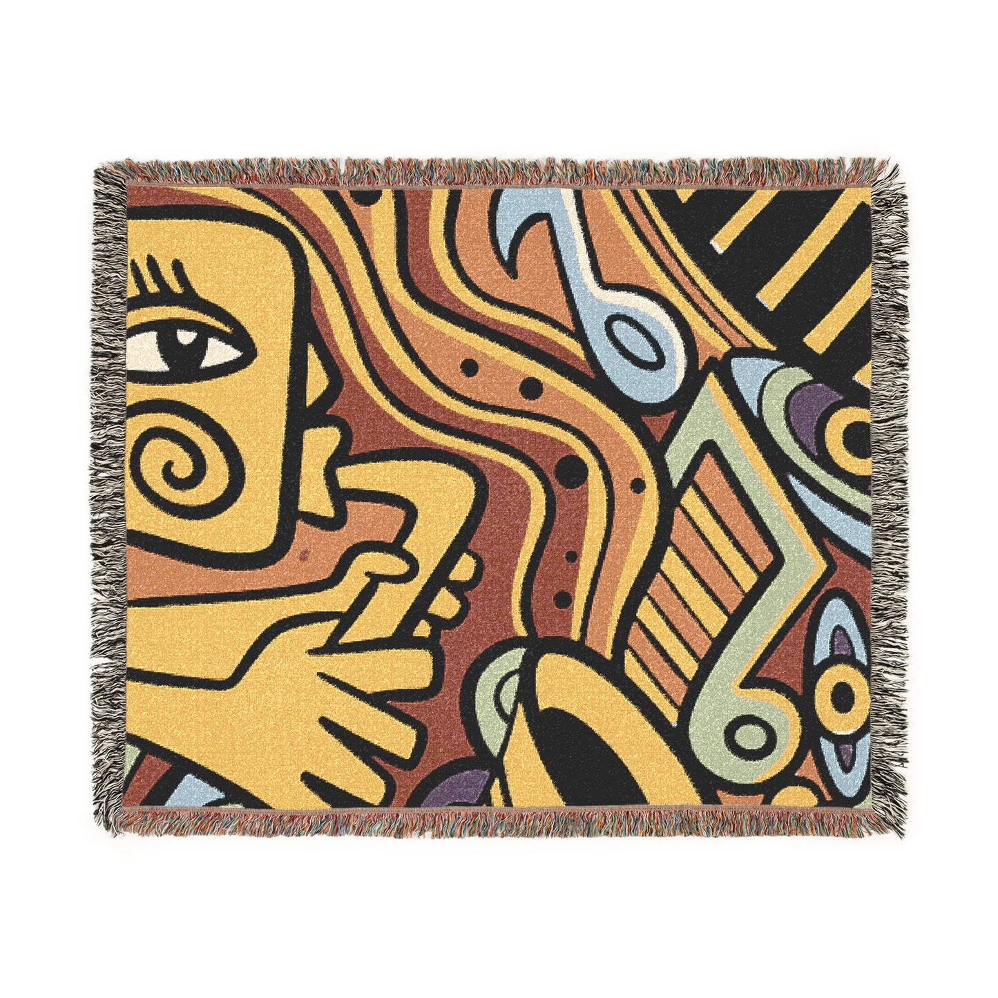 A Little Jazzy Abstract Art Woven Throw Blanket