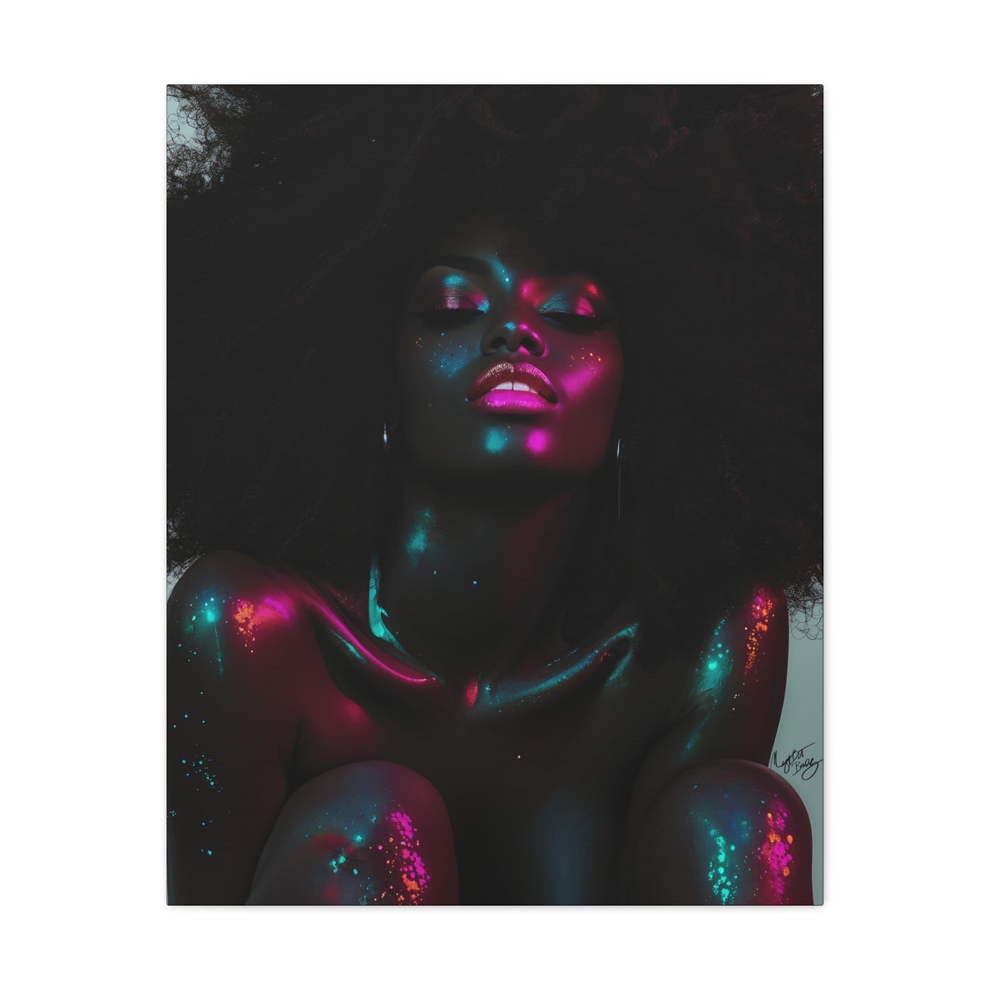 Sometimes It's A Little Hot Afrocentric Black Woman Art Canvas Wall Print