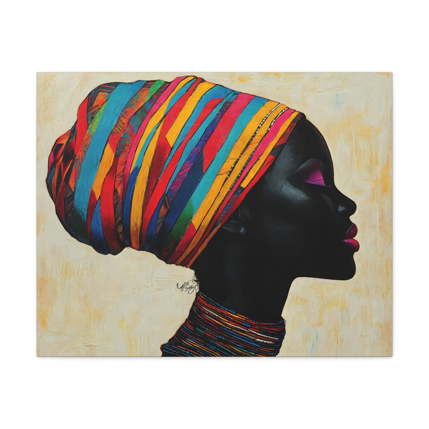 Regal Thoughts Afrocentric Black Woman Art Canvas Wall Print