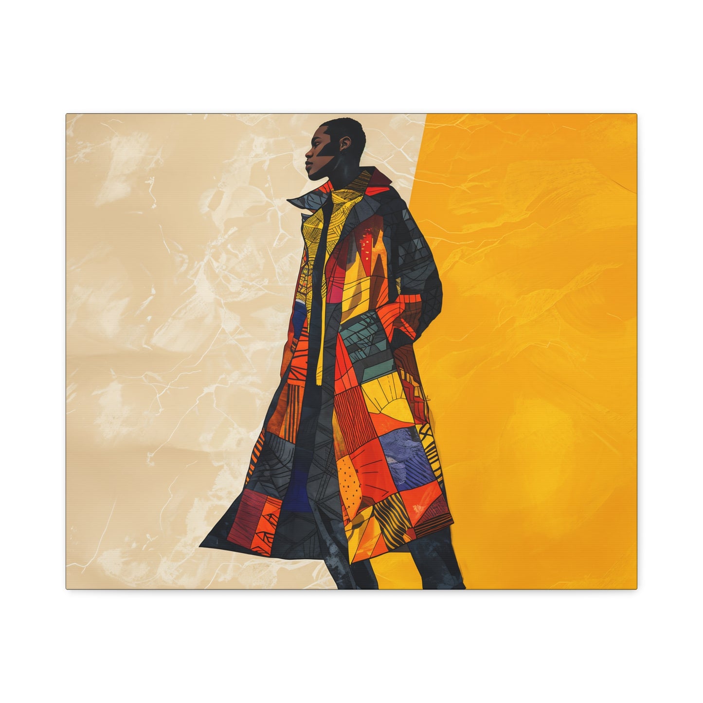 I Am Fashion Forward Afrocentric Black Man Abstract Art Canvas Wall Print