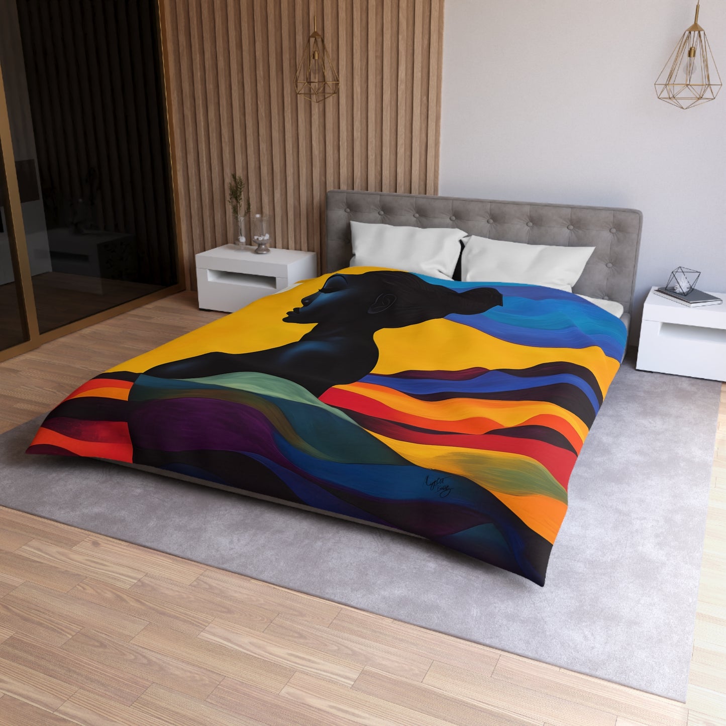 Bohemian Sunset Microfiber Duvet Cover | Vibrant Home Decor, Bedroom Makeover, Gift for Her, Cozy Bedding, Artistic Bed Linen