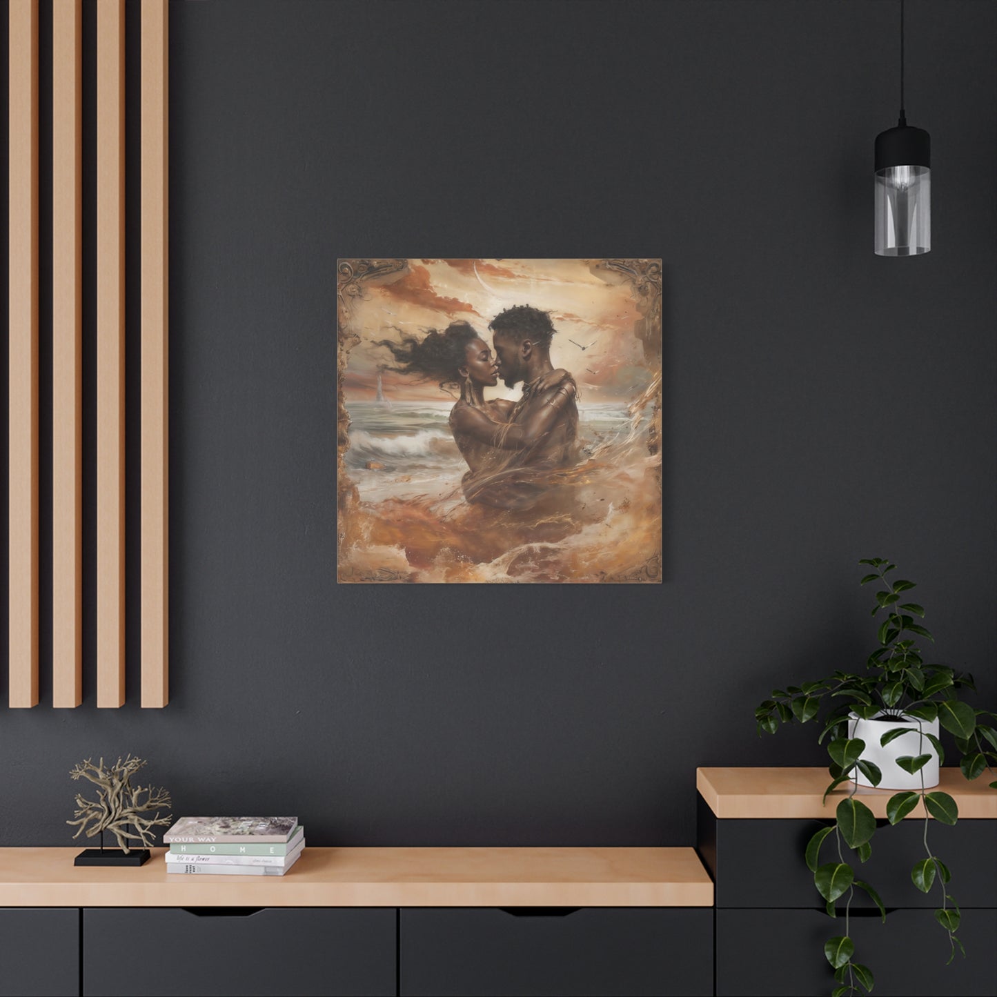 Forever Mine Black Love Art Canvas Wall Print