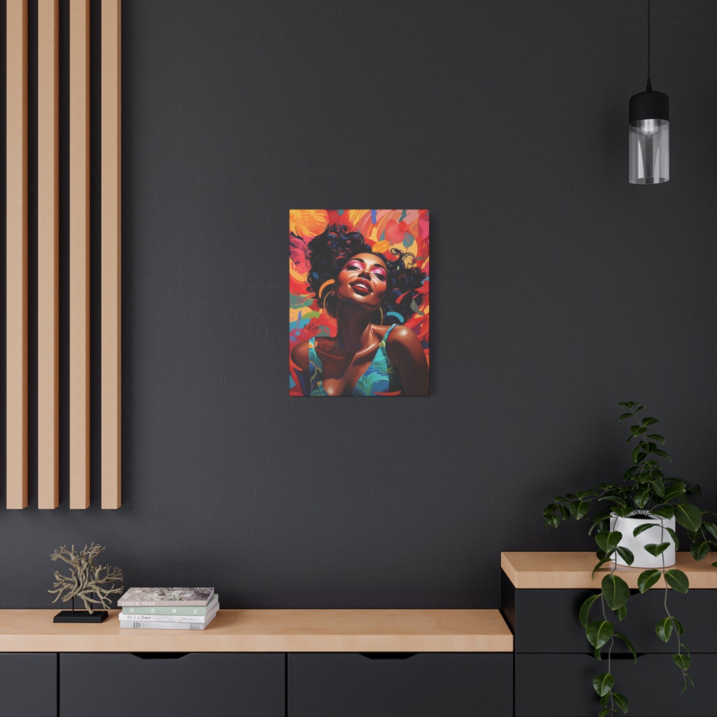 I Am The Embodiment Of Black Joy Afrocentric Black Woman Abstract Art Canvas Wall Print
