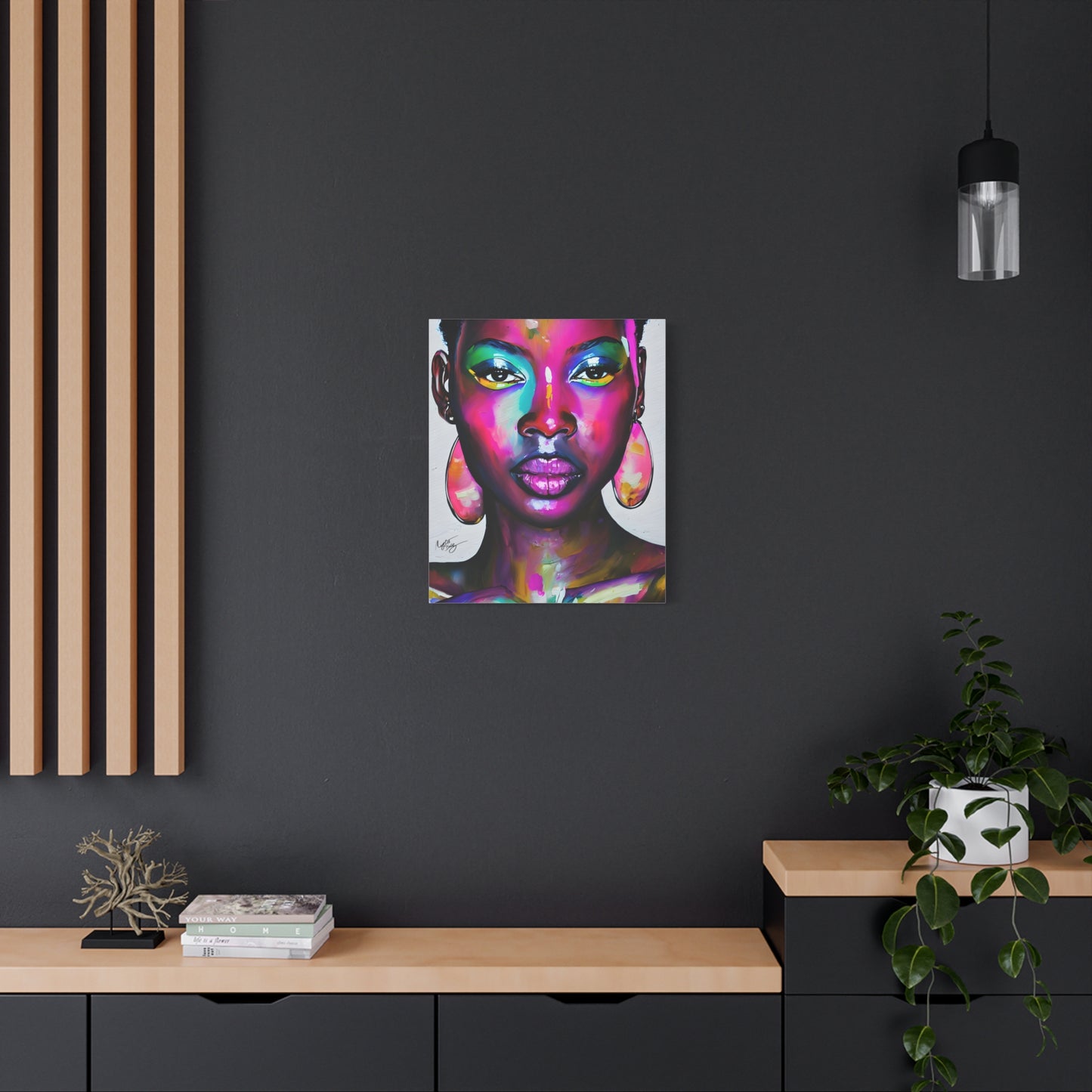 Malika Knows Afrocentric Black Woman Abstract Art Canvas Wall Print