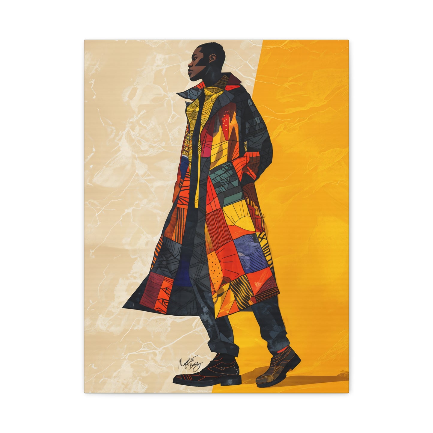 I Am Fashion Forward Afrocentric Black Man Abstract Art Canvas Wall Print