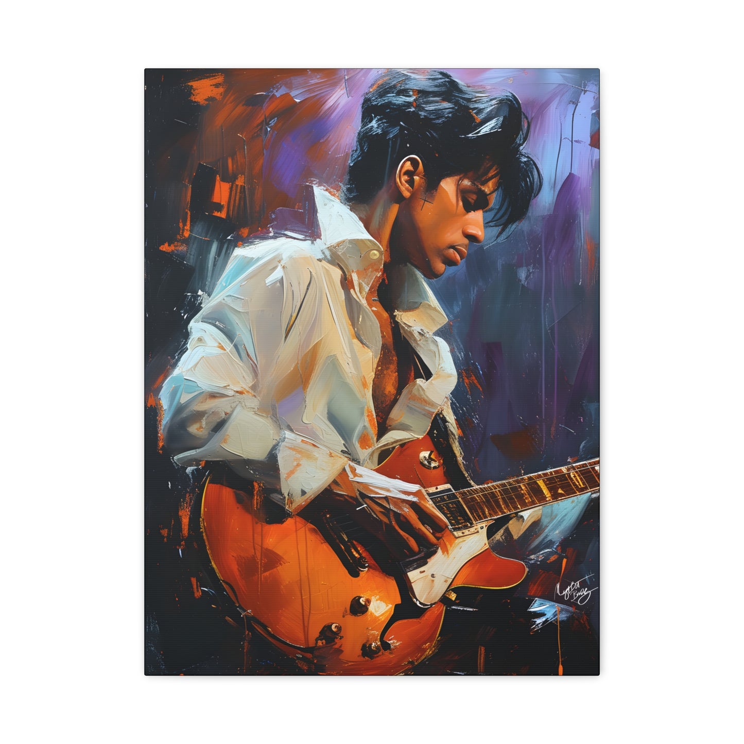Prince In Concert Afrocentric Black Art Canvas Wall Print